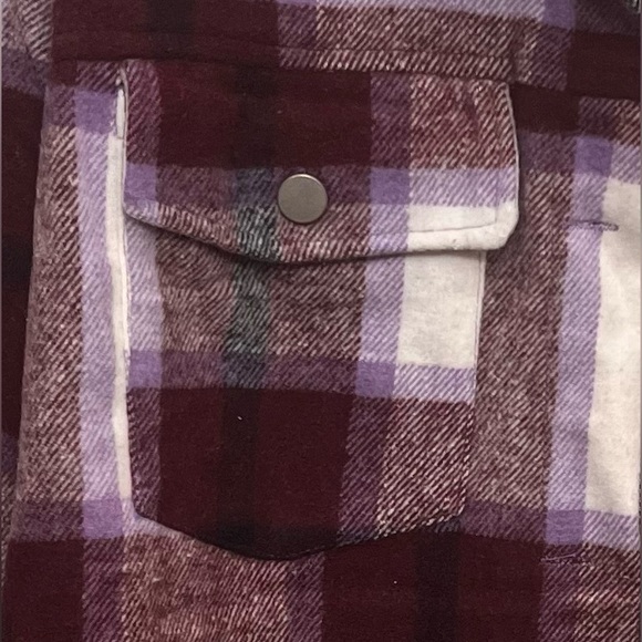 NWT Spoonjeans Plaid Cropped Jacket size 2X Purple Black White Burgundy - Picture 3 of 6